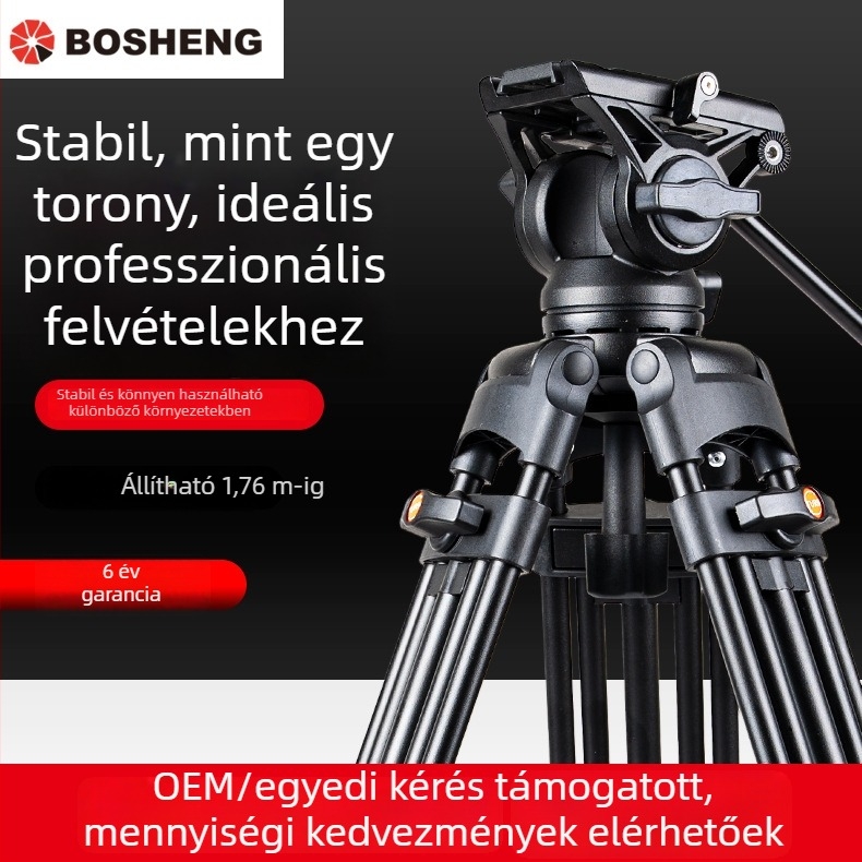 BS180 Hidraulikus PTZ Tripod, 3-részes, fém-nylon kivitel, teherbírás 10 kg