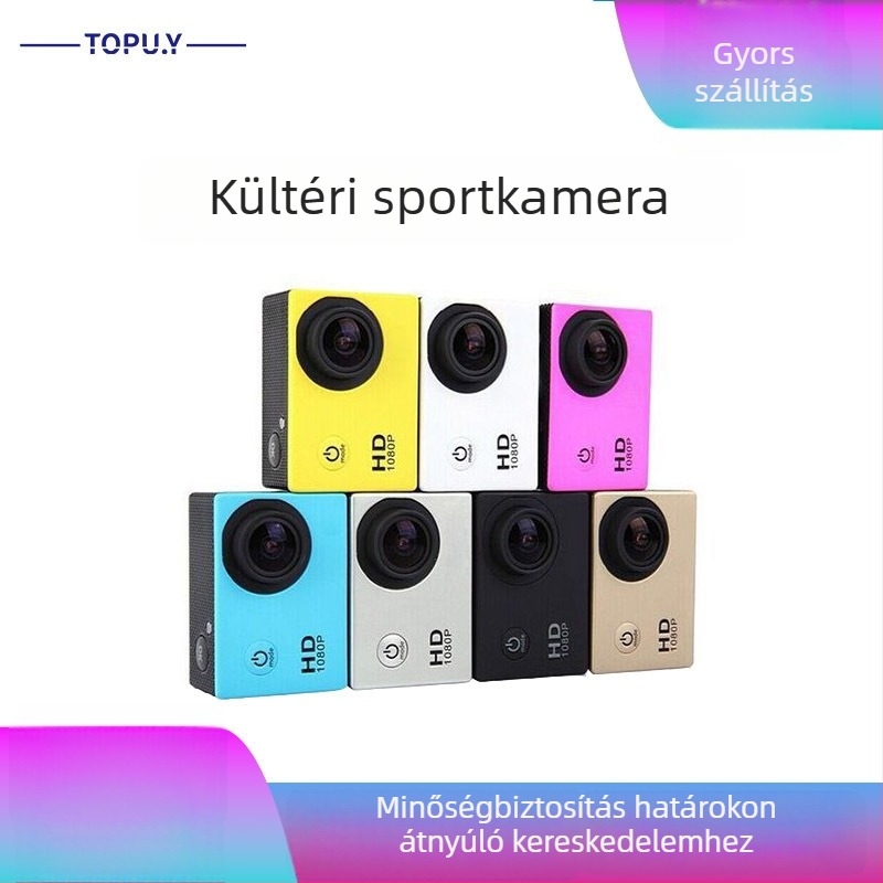 Sportos akciókamera 12 MP, 2,0 hüvelykes LCD, TF tárhely, ABS ház, 120 perc akkumulátor