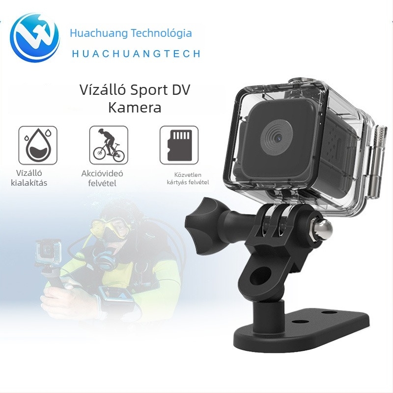 SQ28 kültéri sportkamera, vízálló 1080p videó, 1–5 MP fotók, memória-kártyára mentés, 1–3 órás akkumulátor-élettartam