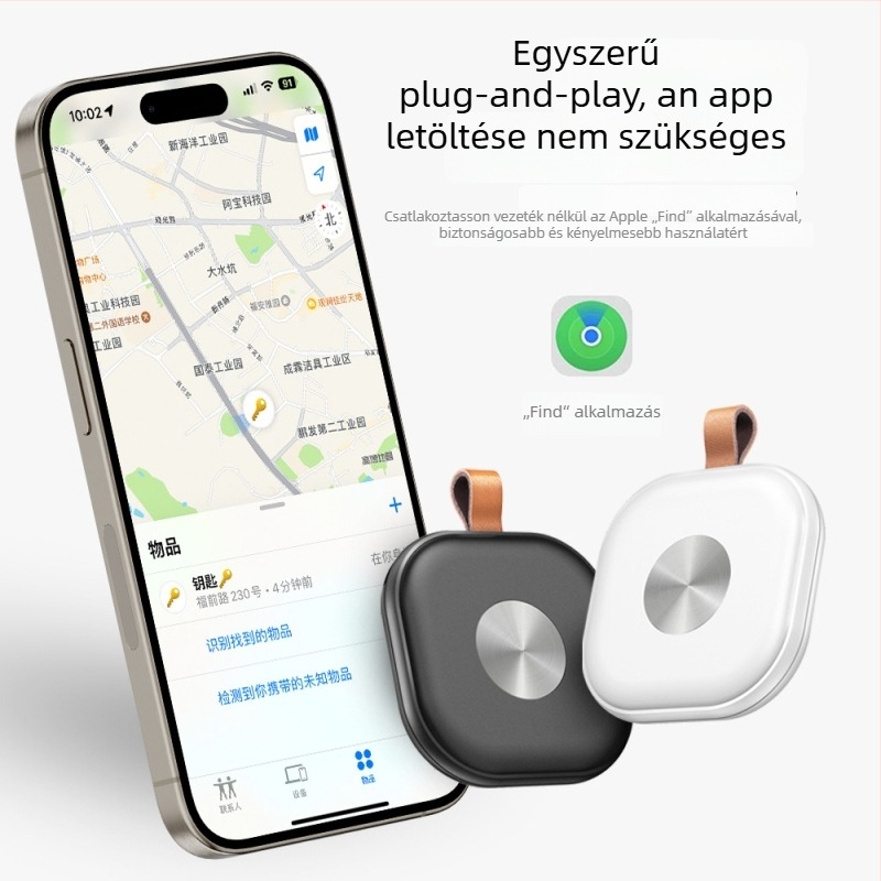 HB10 Mikrogps Nyomkövető Find My Hálózathoz Kerékpárhoz - iOS kompatibilis, 210 mA akkumulátor, Súly 18 g, GPS lopás elleni védelem
