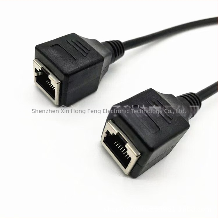 Category 5e RJ45 kettős női csatlakozó bővítőkábel, hálózati kábel, 100 Mbps, csavart érpár