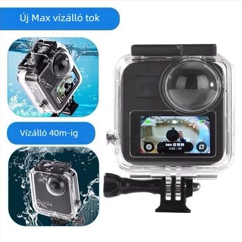 GoPro MAX Vízálló Kamera Tok – 40 m mélység, objektív edzett üveg, rozsdamentes acél és PC optikai edzett üveg, injekciós öntés