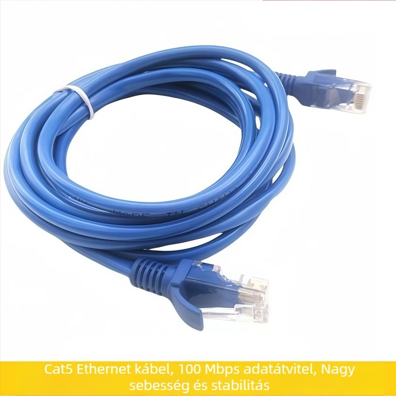 Category 5e hálózati patch kábel, RJ-45 csatlakozó, árnyékolatlan, csavart érpár, 100 Mbps