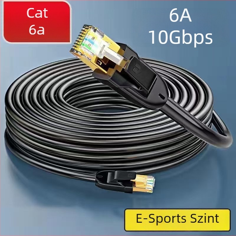 Cat6a dupla árnyékolású vízálló Ethernet kábel rézvezetőkkel és RJ45 csatlakozókkal otthoni megfigyeléshez