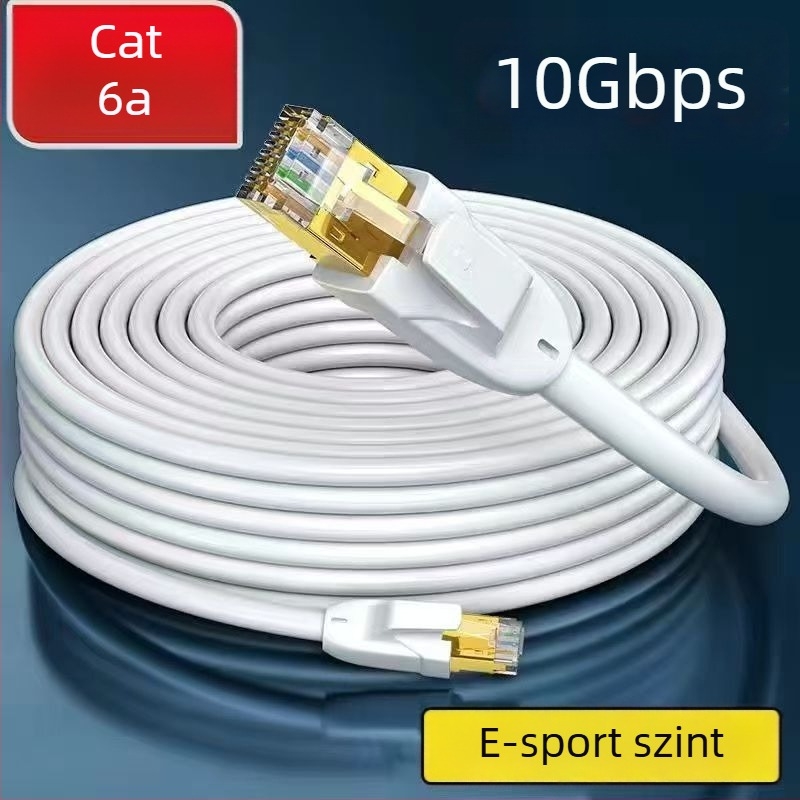 Cat6a dupla árnyékolású vízálló Ethernet kábel rézvezetőkkel és RJ45 csatlakozókkal otthoni megfigyeléshez