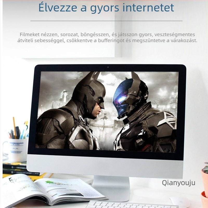 Cat6 Ethernet hosszabbító kábel, RJ45 férfi–nő, gigabites, egyenes csatlakozó