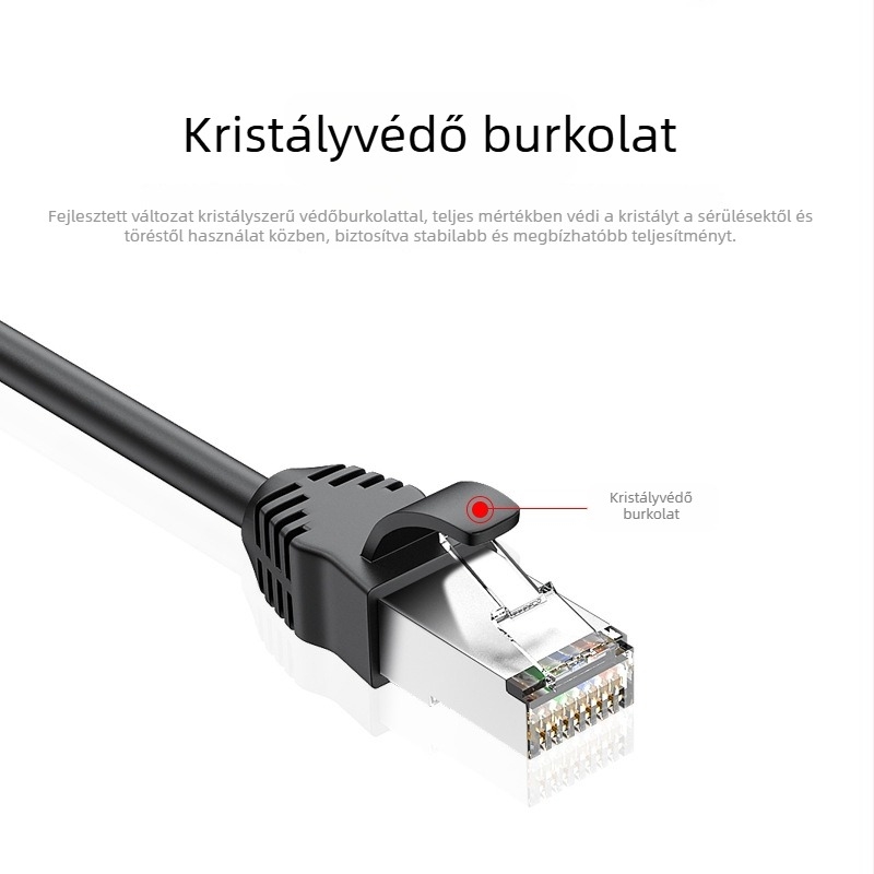 Cat6 Ethernet hosszabbító kábel, RJ45 férfi–nő, gigabites, egyenes csatlakozó