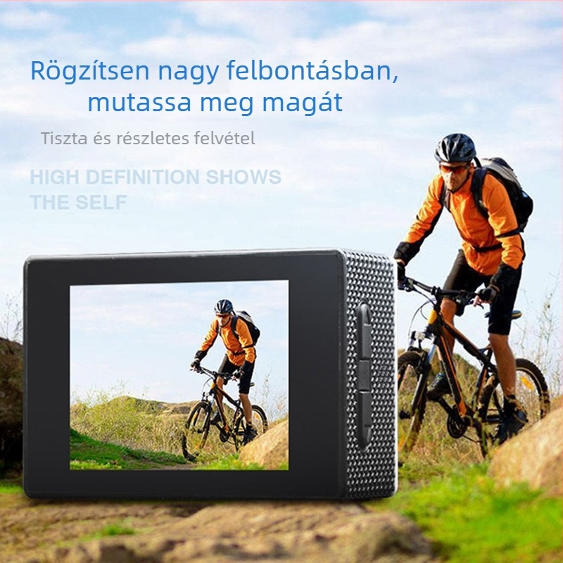 Akciókamera 12 MP, 1080p videó, 2,0 hüvelykes LCD, TF kártya támogatás, vízálló