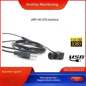USB 1080p kamera, méret 15×15 mm, beépített mikrofon, OTG-támogatás, ipari megfigyelés