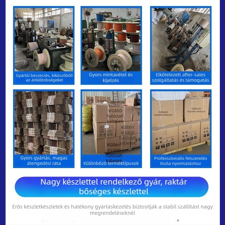 Cat5e beltéri hálózati kábel, Fluke-tesztelt oxigénmentes réz, 8 ér-pár, 300 m