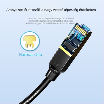 Cat7 patch Ethernet kábel, RJ-45, 1m/2m/3m, 8 vezető, 10Gbps