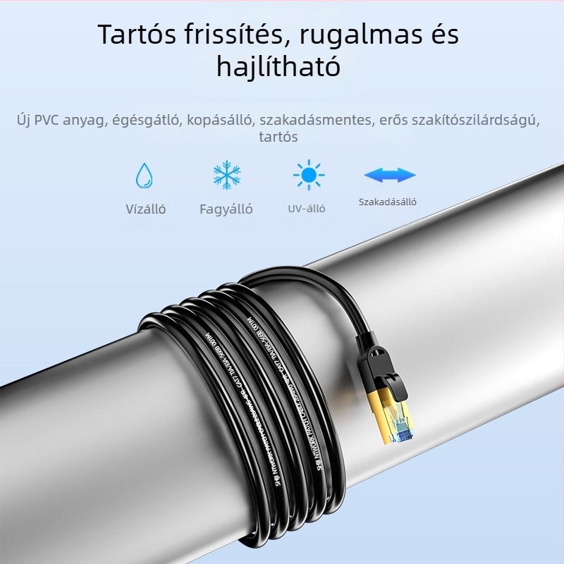 Cat7 patch Ethernet kábel, RJ-45, 1m/2m/3m, 8 vezető, 10Gbps