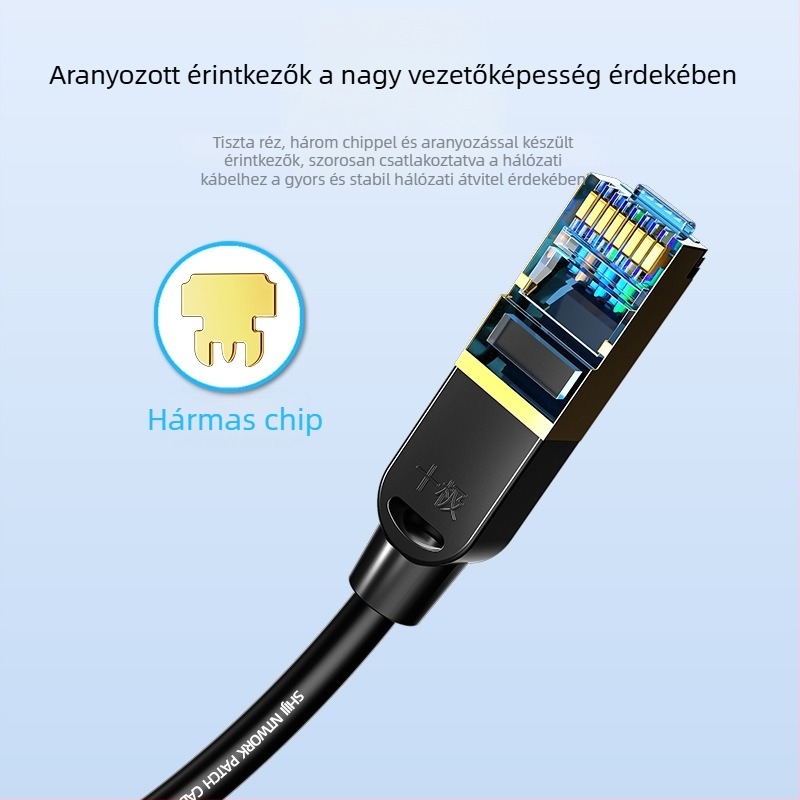 Cat7 patch Ethernet kábel, RJ-45, 1m/2m/3m, 8 vezető, 10Gbps