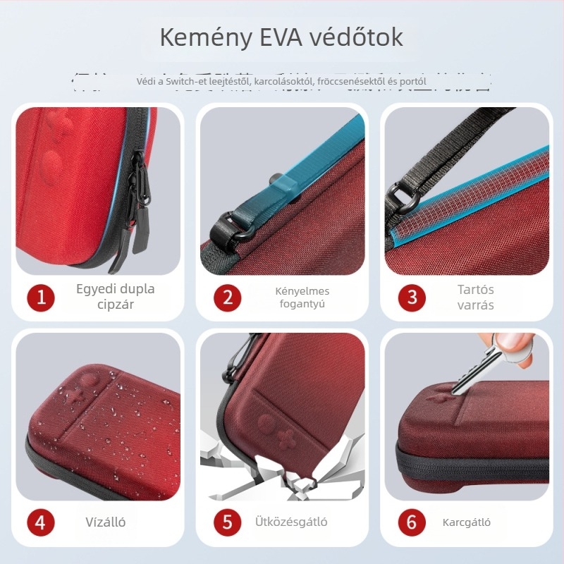 Switch 2 tárolótok, hordozható vízálló kemény tok a konzolhoz