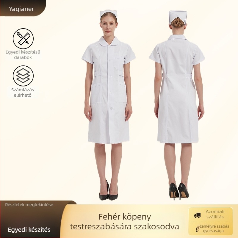 Unisex ápolói egyenruha készlet - hosszú ujjú, cropped nadrág, savak és lúgok elleni védelem, nylon 95%+