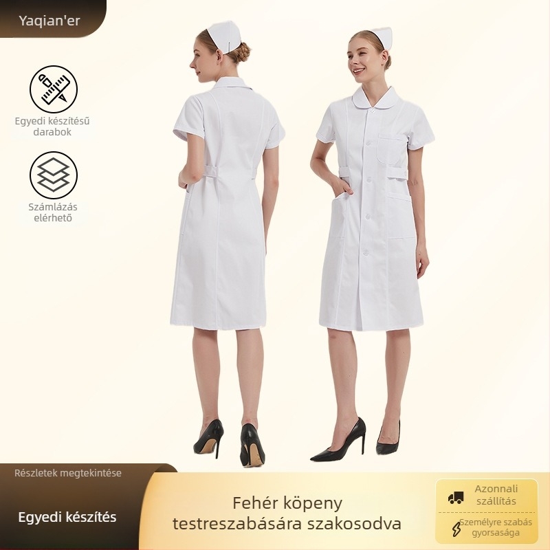 Unisex ápolói egyenruha készlet - hosszú ujjú, cropped nadrág, savak és lúgok elleni védelem, nylon 95%+