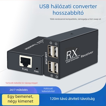 USB hosszabbító Hue104, univerzális kompatibilitás, kábelhossz 0–120 m, felbontás 1920x1080, távoli ébresztés nem támogatott, energia-gazdálkodás nem támogatott