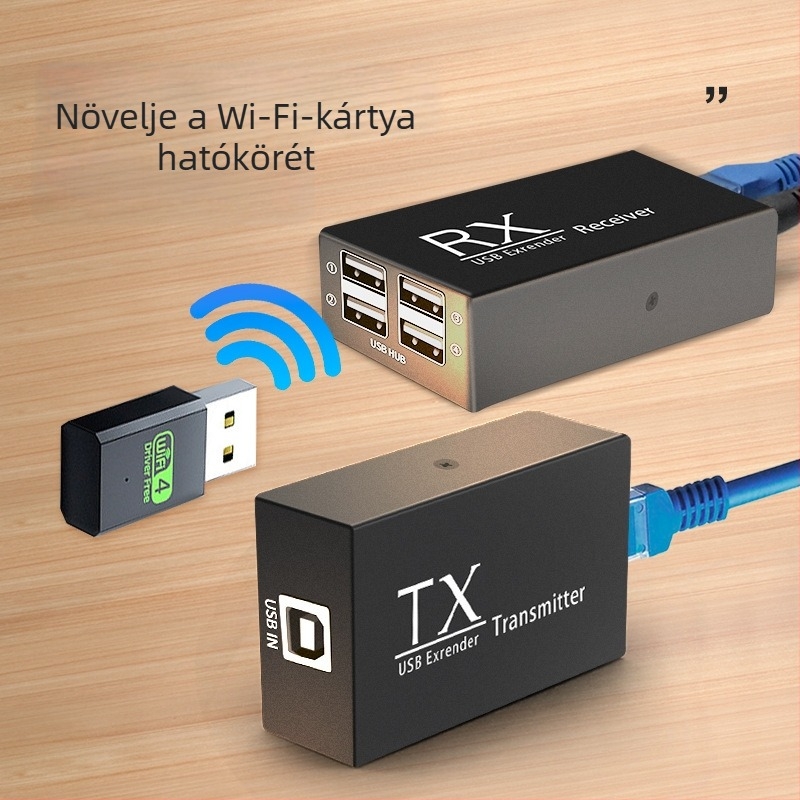 USB hosszabbító Hue104, univerzális kompatibilitás, kábelhossz 0–120 m, felbontás 1920x1080, távoli ébresztés nem támogatott, energia-gazdálkodás nem támogatott