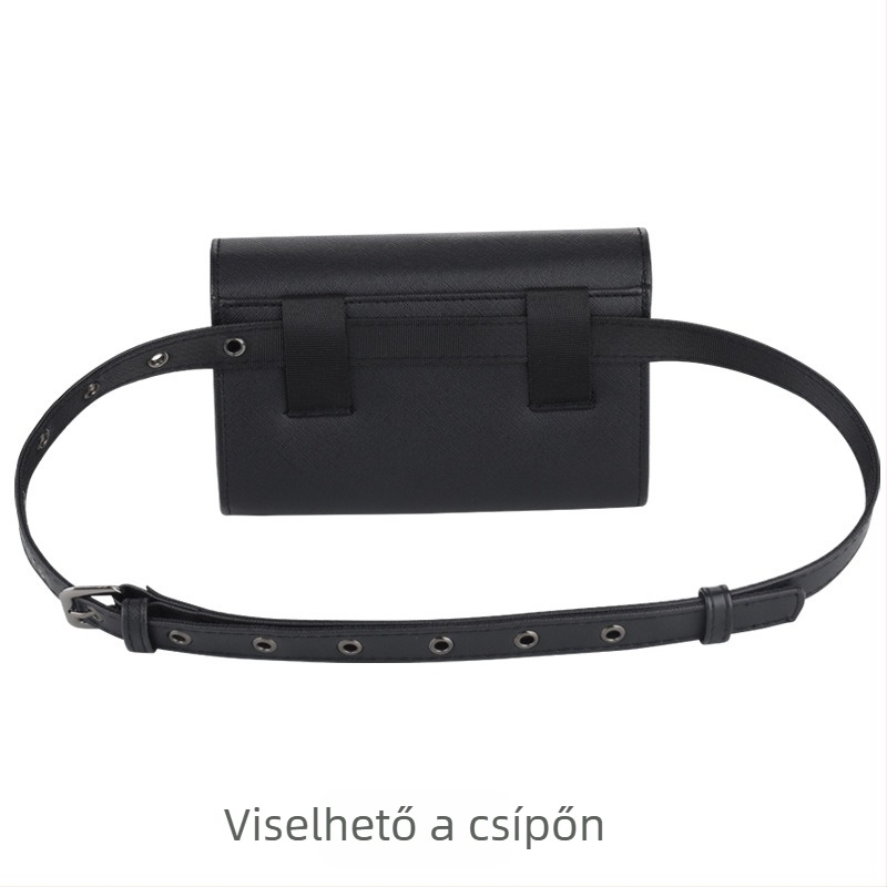 Női övtáska LOGÓval, üzleti utazási stílus, PU anyagból, keresztpántos kialakítás, mindennapi használatra; kapacitás: készpénz, iPhone 5,5-ig, toll.