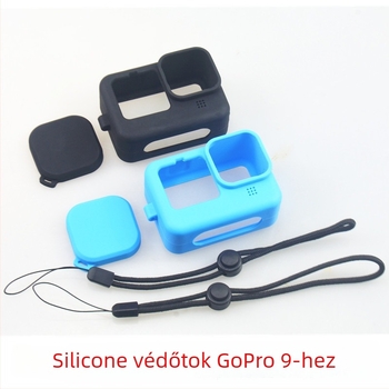 GoPro9-hez szilikon védőtok — kompatibilis a GoPro9-cel; Anyag: szilikon; Tartalmazza: védőtok, objektívfedő sapka, kötél; Márka: fxd