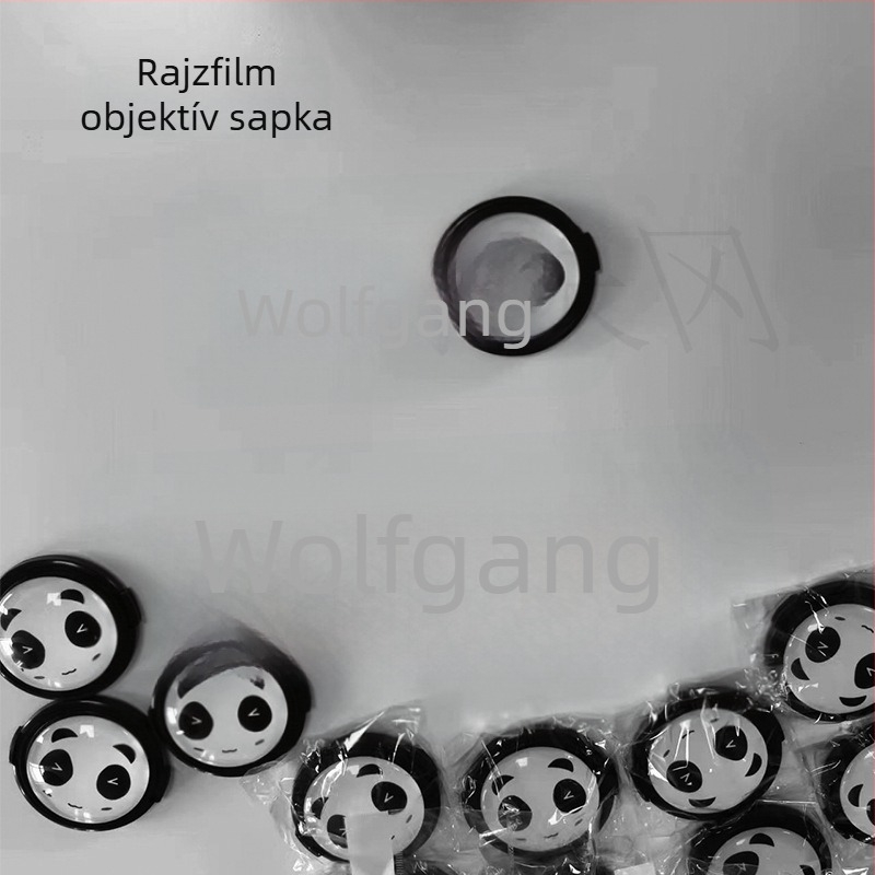 Panda tervezésű objektív sapka – Cartoon Panda Lens Cover, kompatibil Canon EOS R5/R6/R7/R10 és 200D, bajonettméretek: 43/46/49/52/55/62/67/72/77