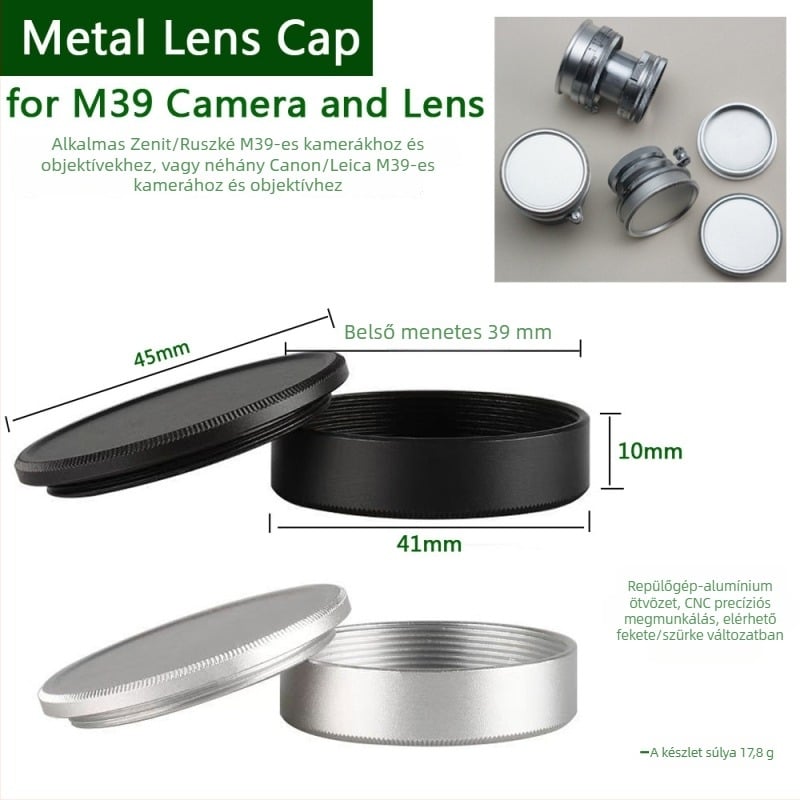 Leica M39 fém test elő- és hátsó sapka, objektív sapka