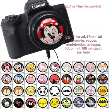 Canon 49mm objektív sapka Cartoon stílusban, anti-lost zsinórral, modell gai46