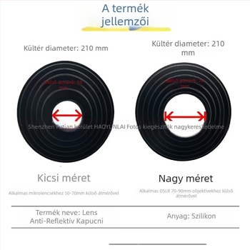 Szilikon matt objektív árnyékoló 50–70 mm-es objektívekhez