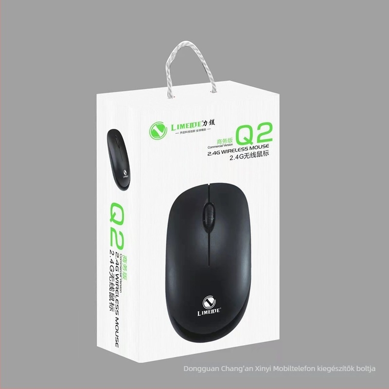 Q2 vezeték nélküli egér, kétgombos, 1000dpi, optoelektronika, plug-and-play