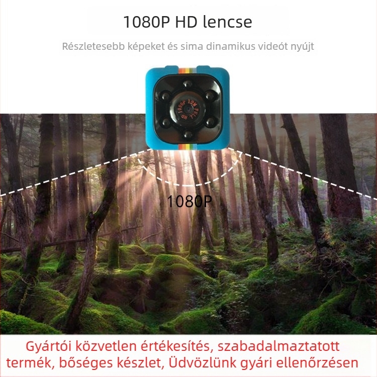 CS02 vízálló sportkamera, 1080p HD, közvetlen Wi‑Fi hotspot csatlakozás, MP4 formátum, TF-kártya, 60 perces akkumulátor