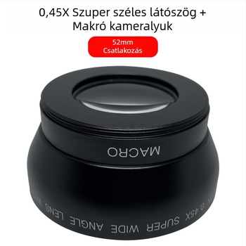 Kétfunkciós ultraszéles-látószögű makro objektív fix fókuszú, kamerahoz – 18 mm, f/2.0, szűrőátmérő 52 mm, modell JV-CL52