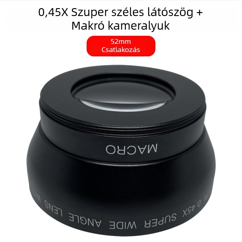 Kétfunkciós ultraszéles-látószögű makro objektív fix fókuszú, kamerahoz – 18 mm, f/2.0, szűrőátmérő 52 mm, modell JV-CL52