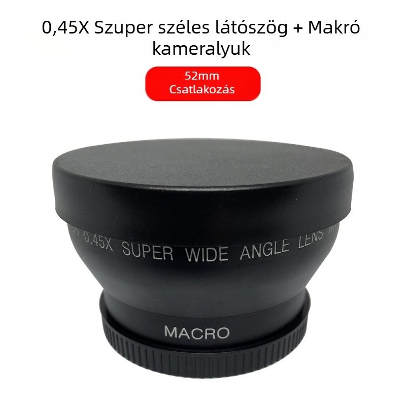 Kétfunkciós ultraszéles-látószögű makro objektív fix fókuszú, kamerahoz – 18 mm, f/2.0, szűrőátmérő 52 mm, modell JV-CL52