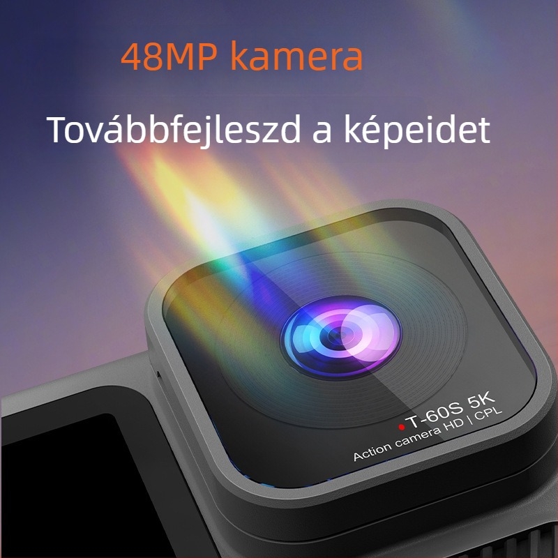 4K vízálló akciókamera dupla kijelzős, WiFi, 128GB tárhely