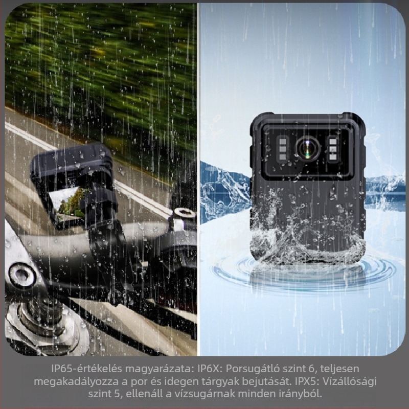 WiFi-s akciókamera motorkerékpárhoz, 2K HD, IP65 vízálló, 2,0 hüvelykes LCD, TF memóriakártya tárolás