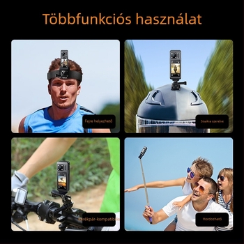 HY-X9 360° panorámás akciókamera motorkerékpárhoz, 30 MP, TF kártya tárhely, 2.0 LCD display, 4 óra akkumulátor-élettartam, ABS ház, képstabilizálás