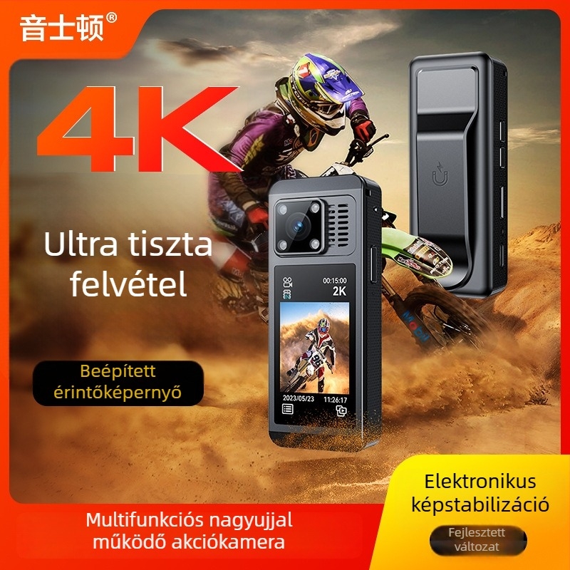 HY-X9 360° panorámás akciókamera motorkerékpárhoz, 30 MP, TF kártya tárhely, 2.0 LCD display, 4 óra akkumulátor-élettartam, ABS ház, képstabilizálás