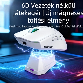Vezeték nélküli mágneses egér, kettős mód RGB világítás, 7 gomb, optikai érzékelő