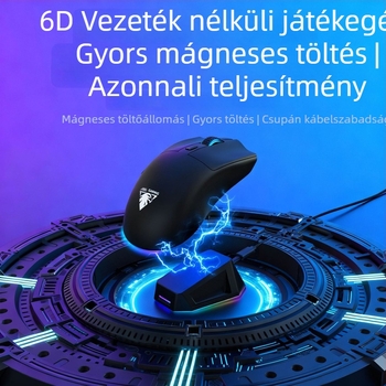 Vezeték nélküli mágneses egér, kettős mód RGB világítás, 7 gomb, optikai érzékelő