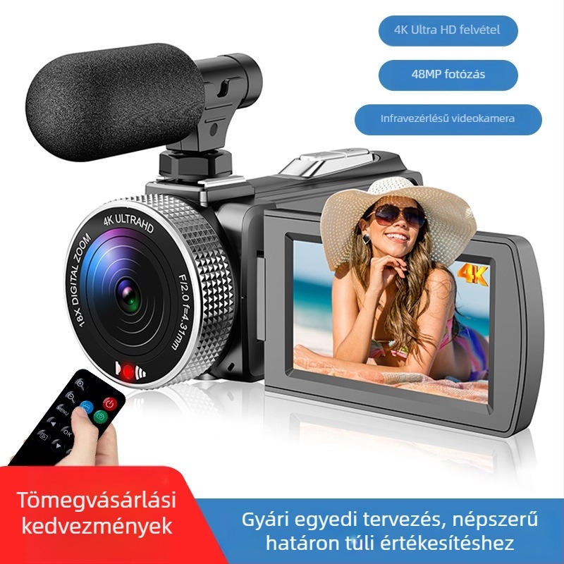 Kültéri DV kamera 4K HD felbontással, távirányítóval és időzítővel, kézben tartható