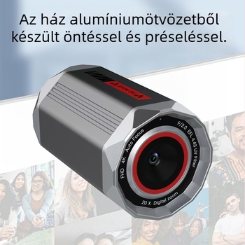 4K élő közvetítőkamera CMOS 48MP szenzorral, 3840x2160 felbontás, távirányító, éjjellátás