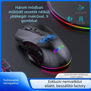 Játék egér 9-gombos makróval, 2500dpi, vezeték nélküli (USB interfész, 10 m hatótáv)