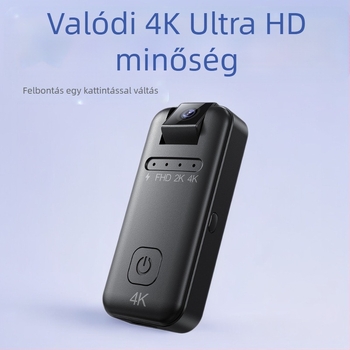 toll-stílusú 4K kamera beépített mikrofonnal, kompakt videófelvevő, 4K/2K/FHD, akár 256 GB tárolásig, kb. 120 perc akkumulátor, LCD-kijelző nélkül