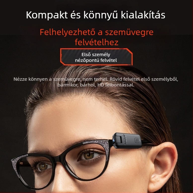 toll-stílusú 4K kamera beépített mikrofonnal, kompakt videófelvevő, 4K/2K/FHD, akár 256 GB tárolásig, kb. 120 perc akkumulátor, LCD-kijelző nélkül