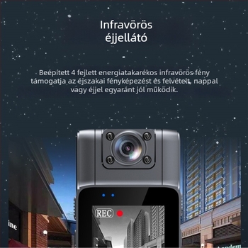 Könyökhöz rögzíthető testkamera, modell L11 — 12MP, TF tárhely, 2 hüvelykes LCD, 4 órás üzemidő