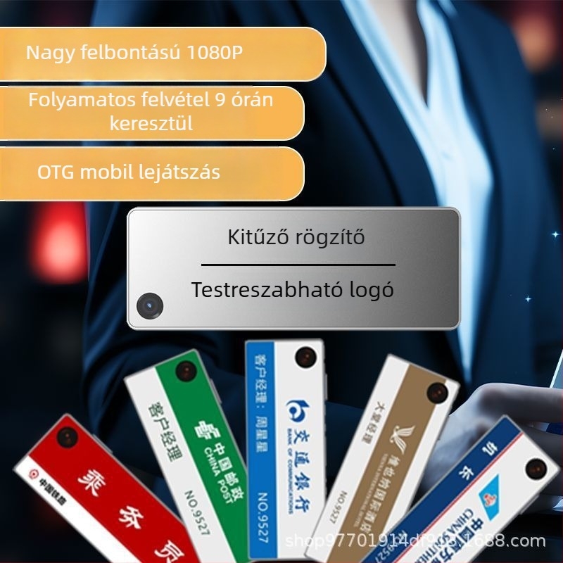 Magas felbontású testkamera a rendfenntartás számára, mágneses mellkasra rögzíthető, hang- és videófelvétel