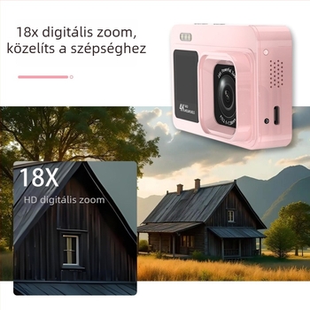 64 MP CMOS digitális fényképezőgép, szépítő selfie mód, éjszakai fotózás, 2,8 hüvelykes LCD, 4K támogatás, utazási kompakt kamera