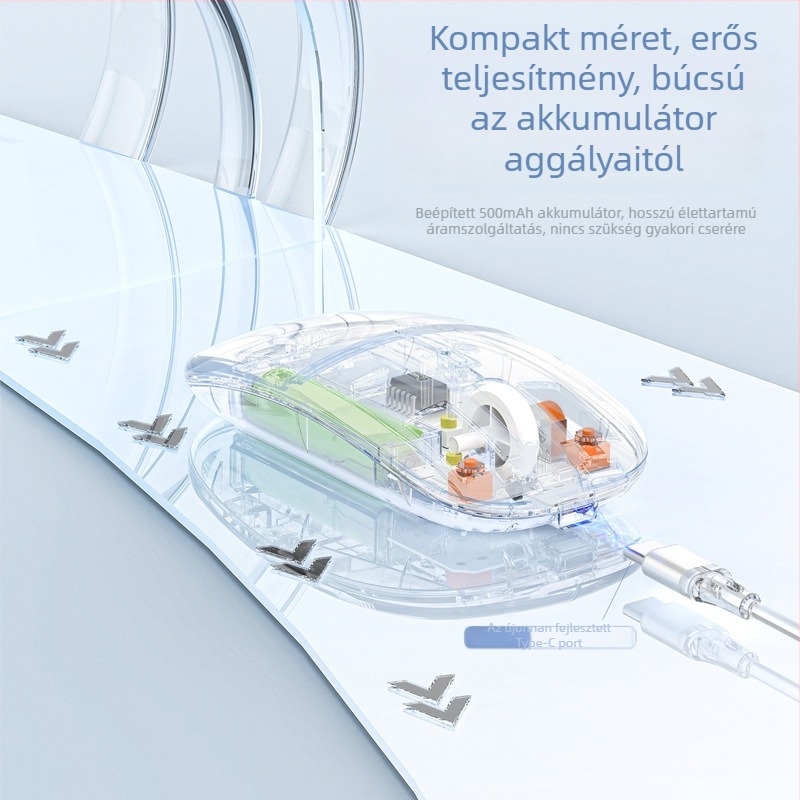 Kétmódú Bluetooth irodai egér, 3 gomb, DPI 800-1600, fotóelektronikus érzékelő, Plug-and-Play
