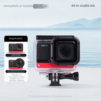 Vízálló védőház az Insta360 One RS 4K-hoz – Kompatibilis az Insta360 One RS 4K-val – Anyag: PC Bayer 2805 magas fényáteresztéssel – Csomag tartalma: vízálló héj, alap, csavar