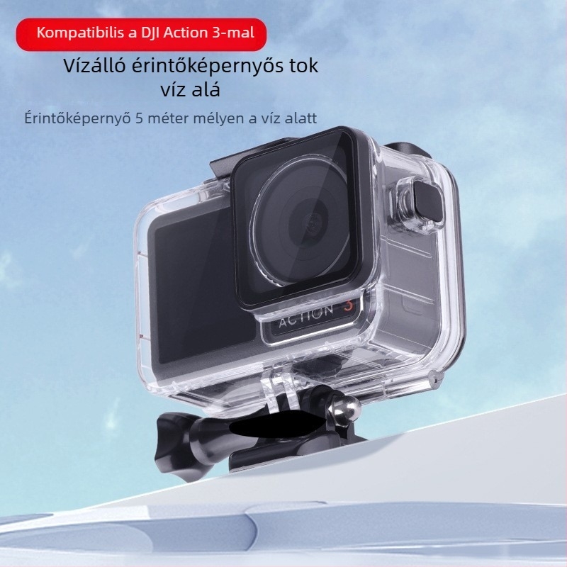 Osmo Action 3 vízálló védőtok, PC tokozás, kompatibilis az Osmo Action 3-mal, tartalmaz alapcsavart, logó nyomtatás OK